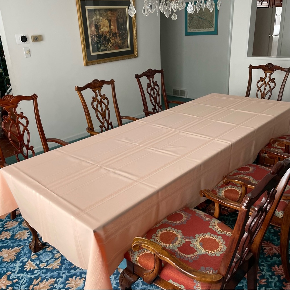 Bed Bath & Beyond | Peach Striped Tablecloth